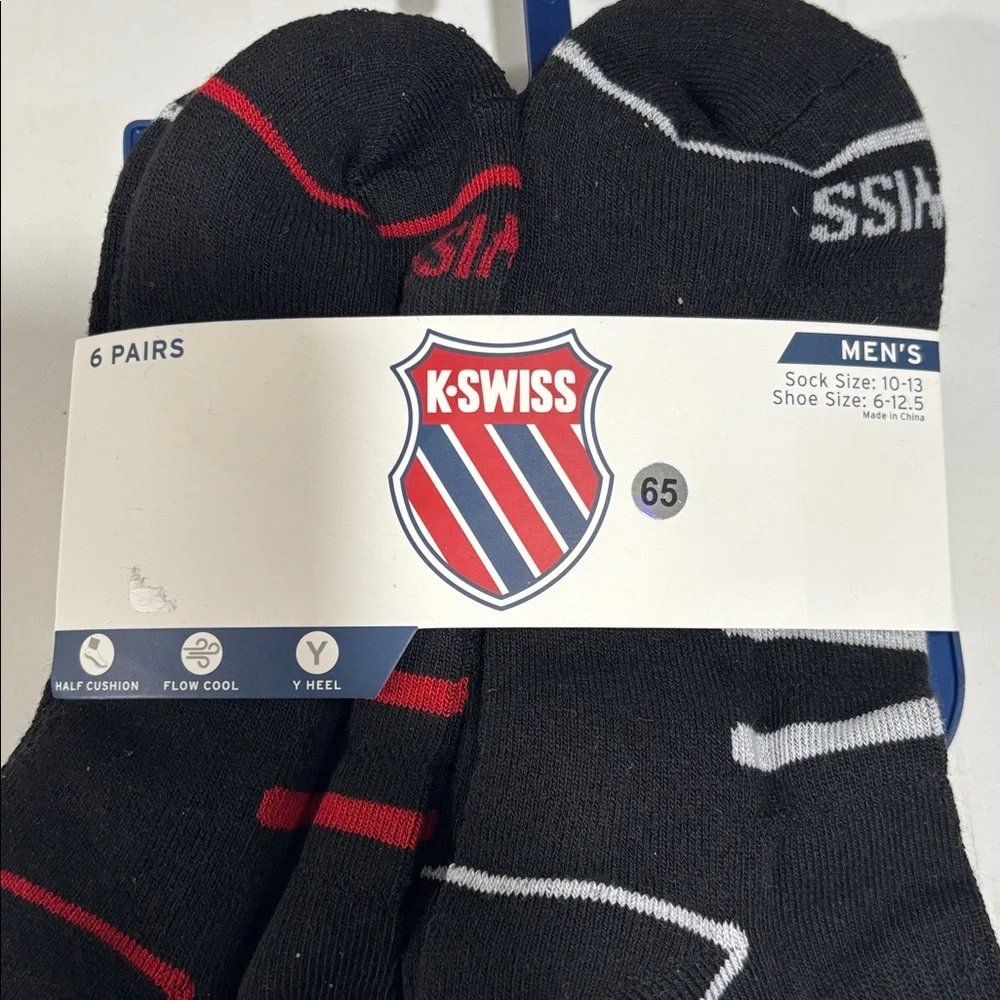 K-Swiss Size 10-13 Men's Ankle & High Quarter‎ Length Bundle of 2 Socks 13 Pair